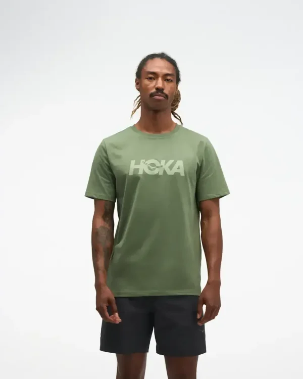 HOKA Core Logo Graphic Tee Nettle Leaf