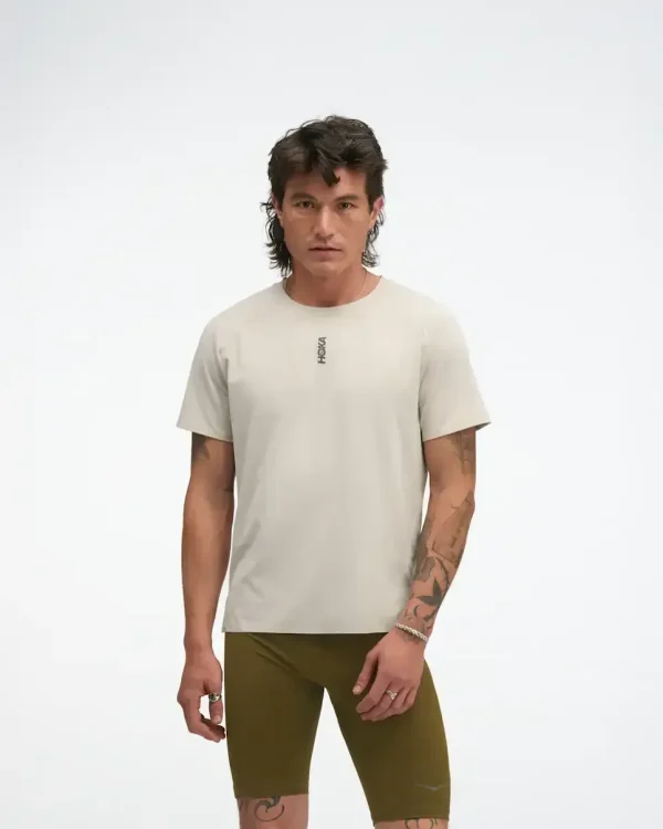 HOKA EveryRun Short Sleeve River Rock Grey