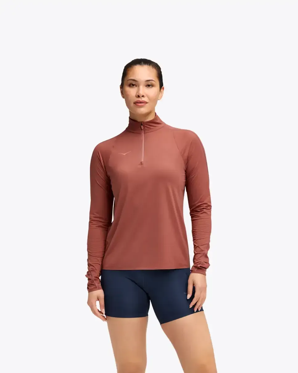 HOKA GlideTech Quarter Zip Rouge (Women's)